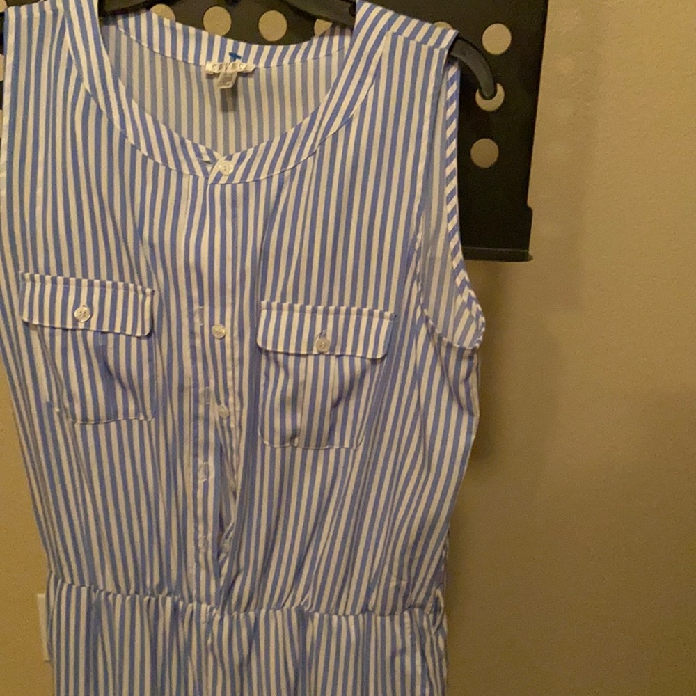 Blue and white striped Jumpsuit / Size 12